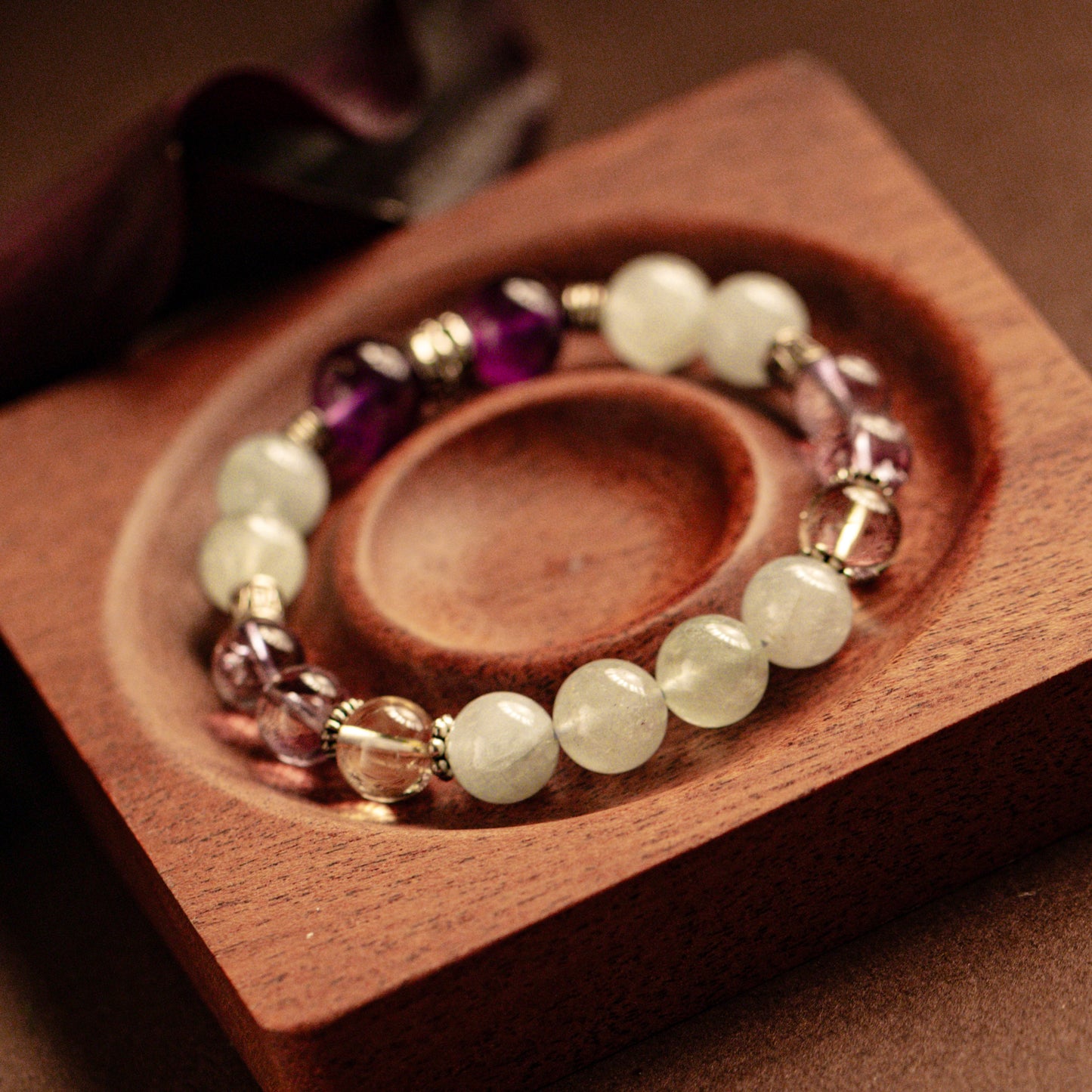 【LUCKYORE-A25023】Aquamarine + Amethyst Energy Bracelet