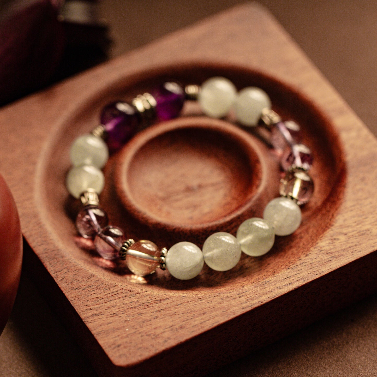 【LUCKYORE-A25023】Aquamarine + Amethyst Energy Bracelet