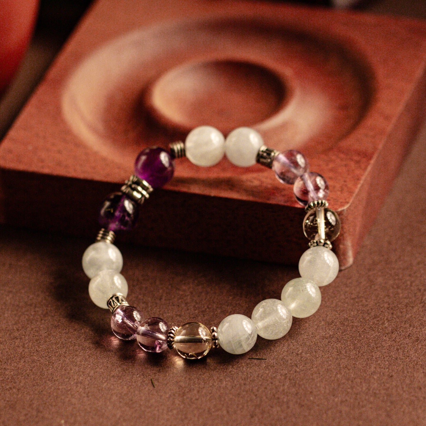 【LUCKYORE-A25023】Aquamarine + Amethyst Energy Bracelet