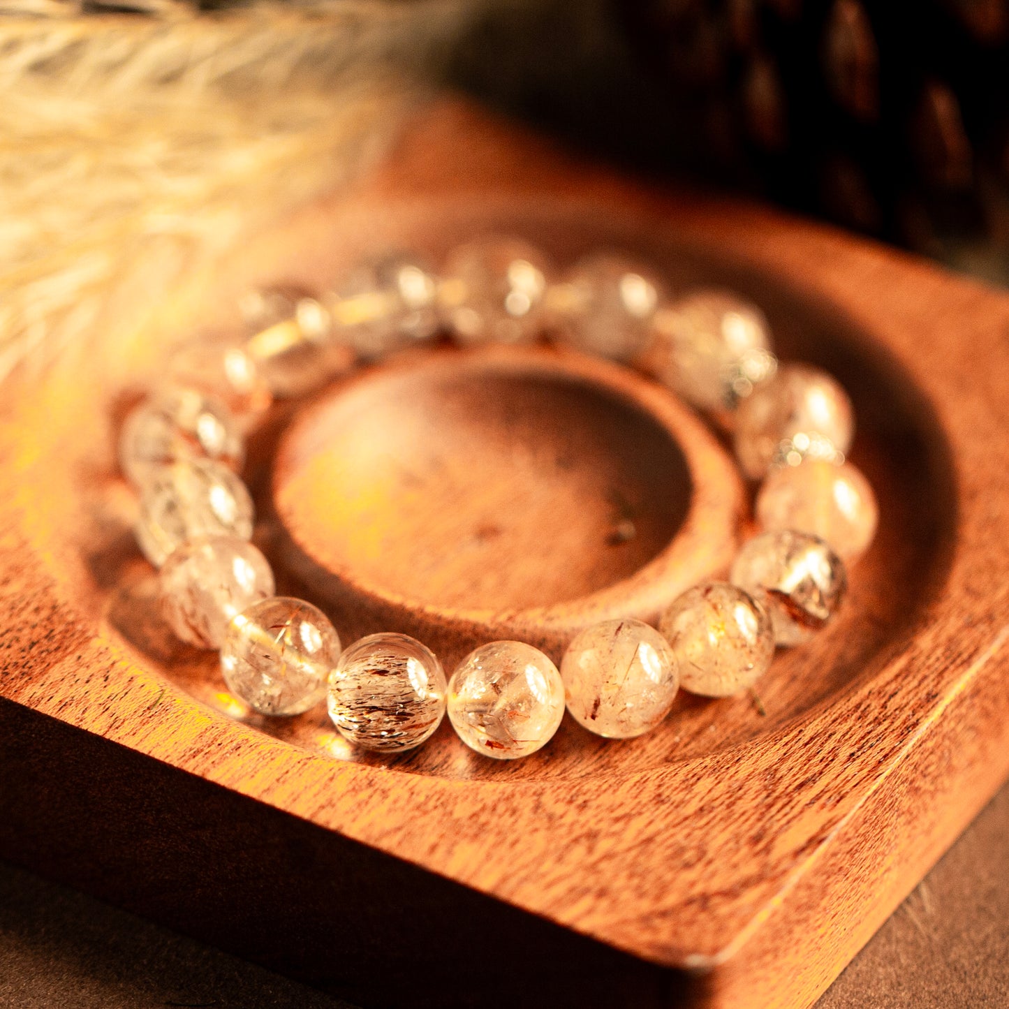 【LUCKYORE-A25003】Golden Hair Crystal High-Energy Bracelet