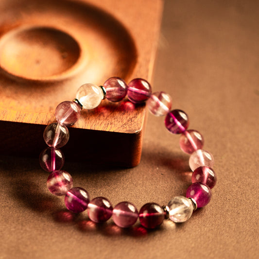 【LUCKYORE-A25008】Natural Purple Hair Crystal Bracelet