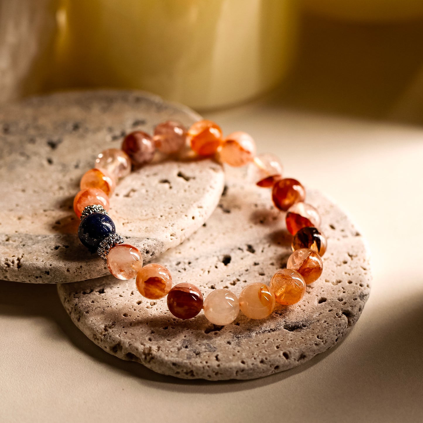 【LUCKYORE-A25006】Red Glue Flower Crystal Bracelet