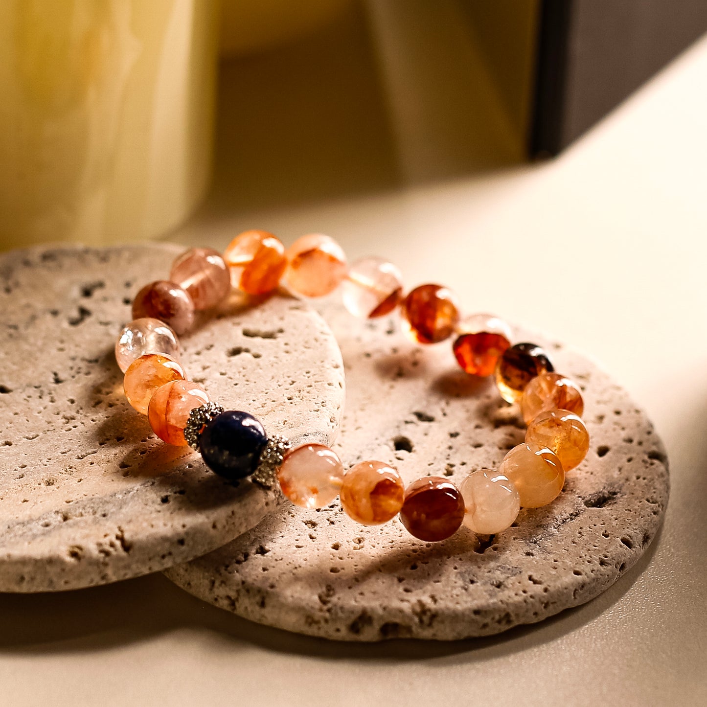 【LUCKYORE-A25006】Red Glue Flower Crystal Bracelet