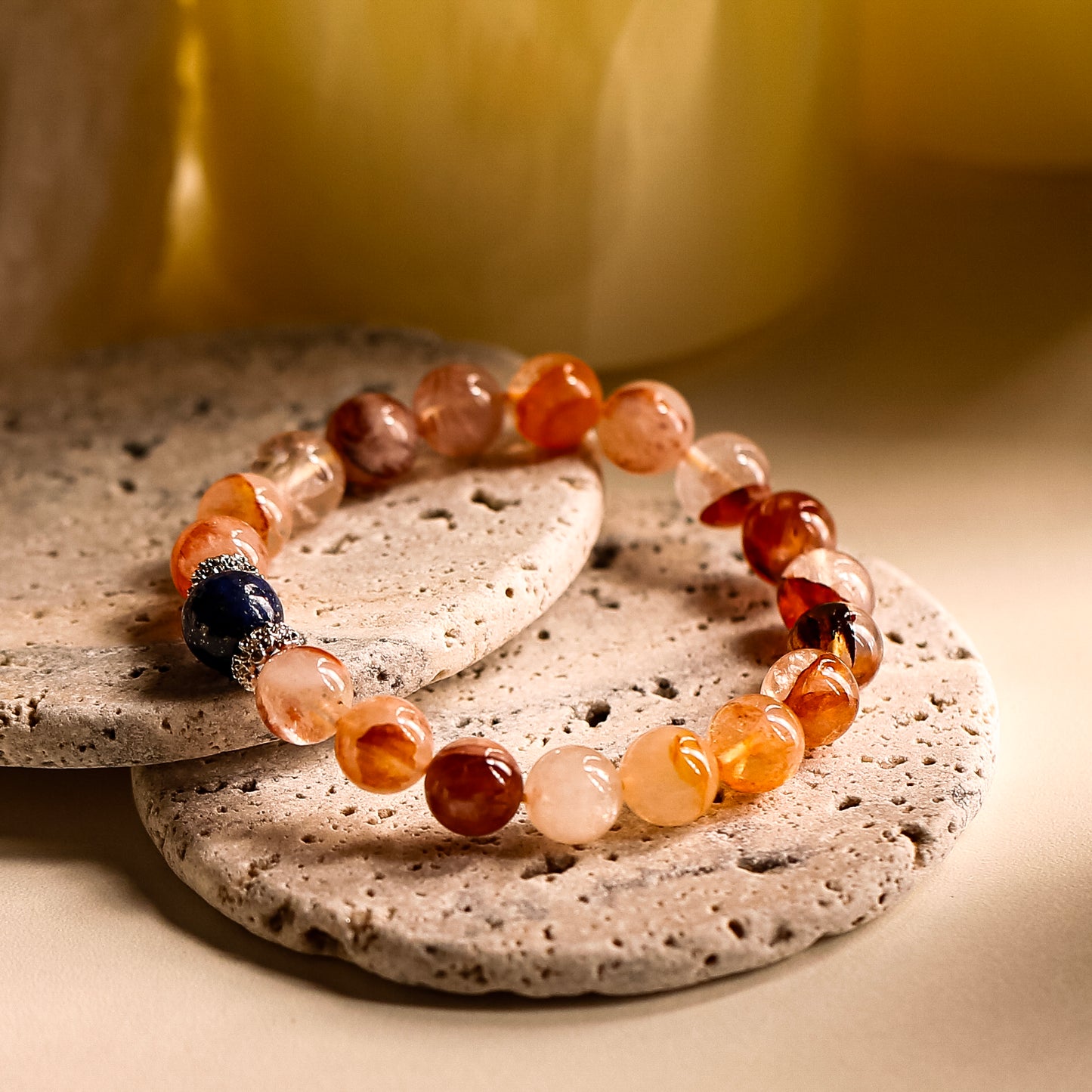 【LUCKYORE-A25006】Red Glue Flower Crystal Bracelet
