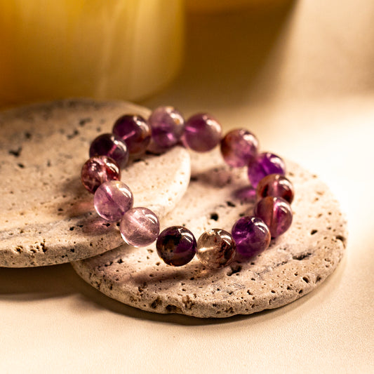 【LUCKYORE-A25001】PURPLE AND YELLOW CRYSTAL high-energy bracelet