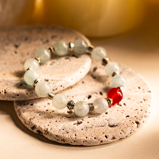 【LUCKYORE-A25014】Aquamarine Crystal Bracelet