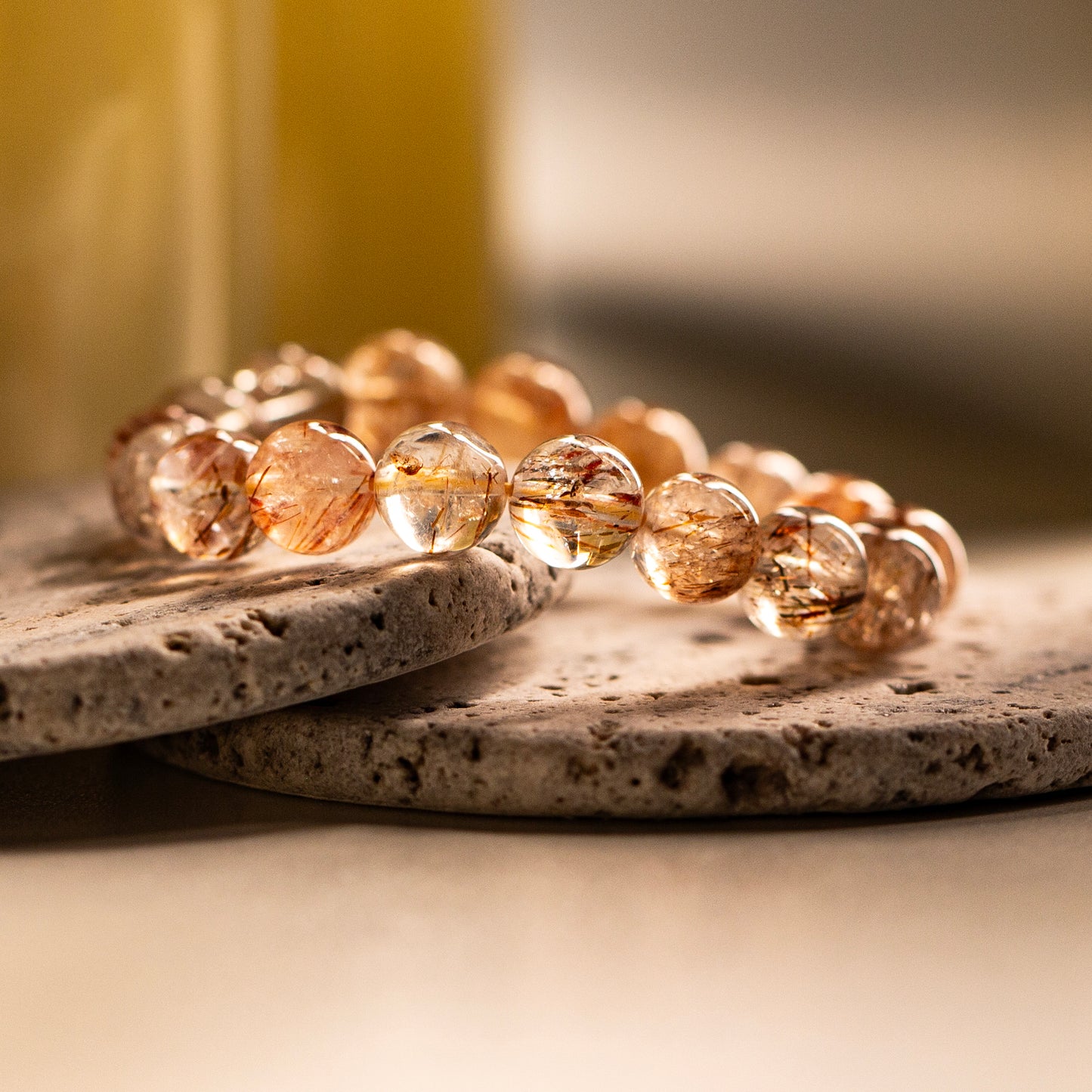 【LUCKYORE-A25003】Golden Hair Crystal High-Energy Bracelet