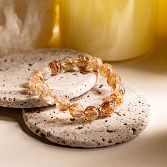 【LUCKYORE-A25003】Golden Hair Crystal High-Energy Bracelet