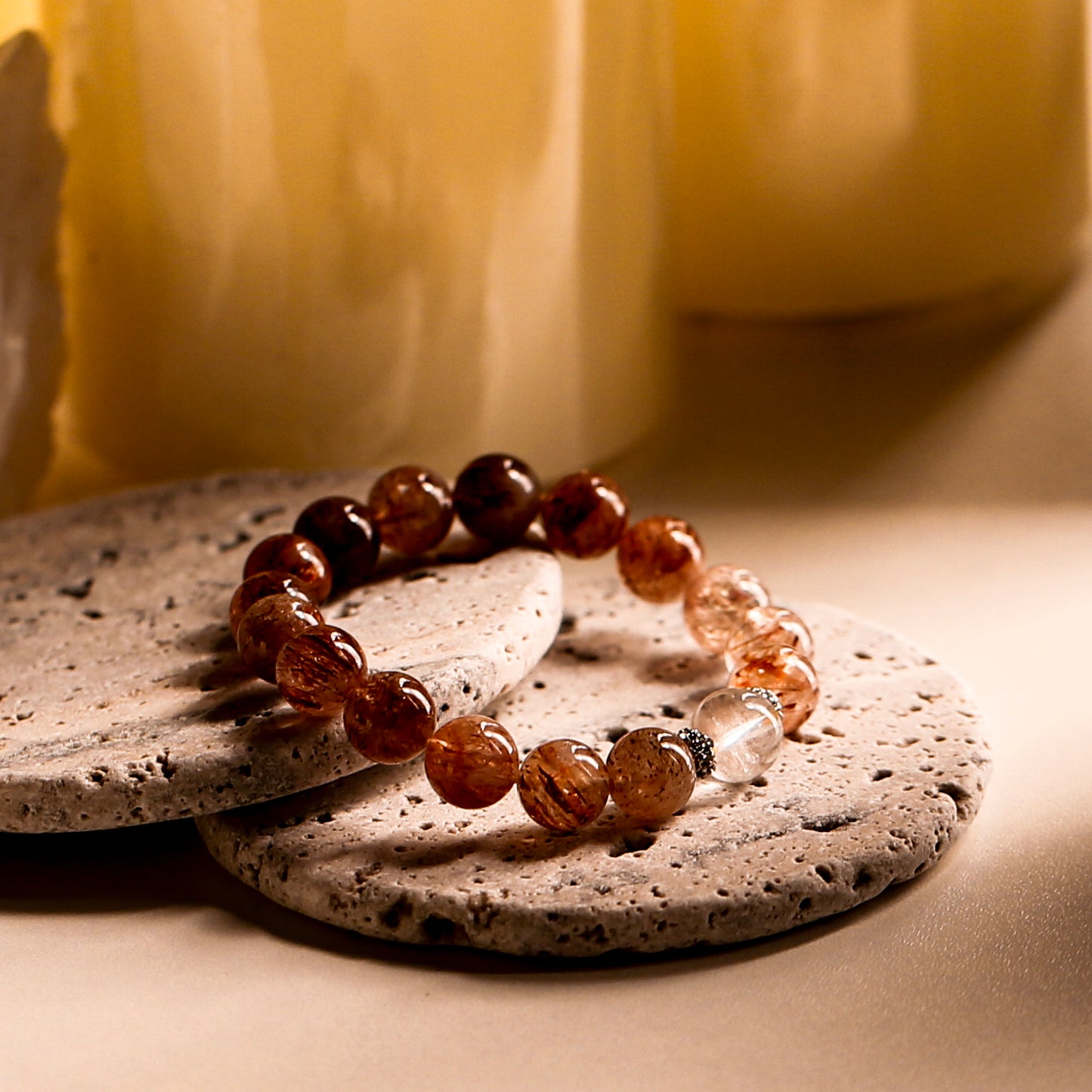 【LUCKYORE-A25005】Golden Hair Crystal High-Energy Bracelet