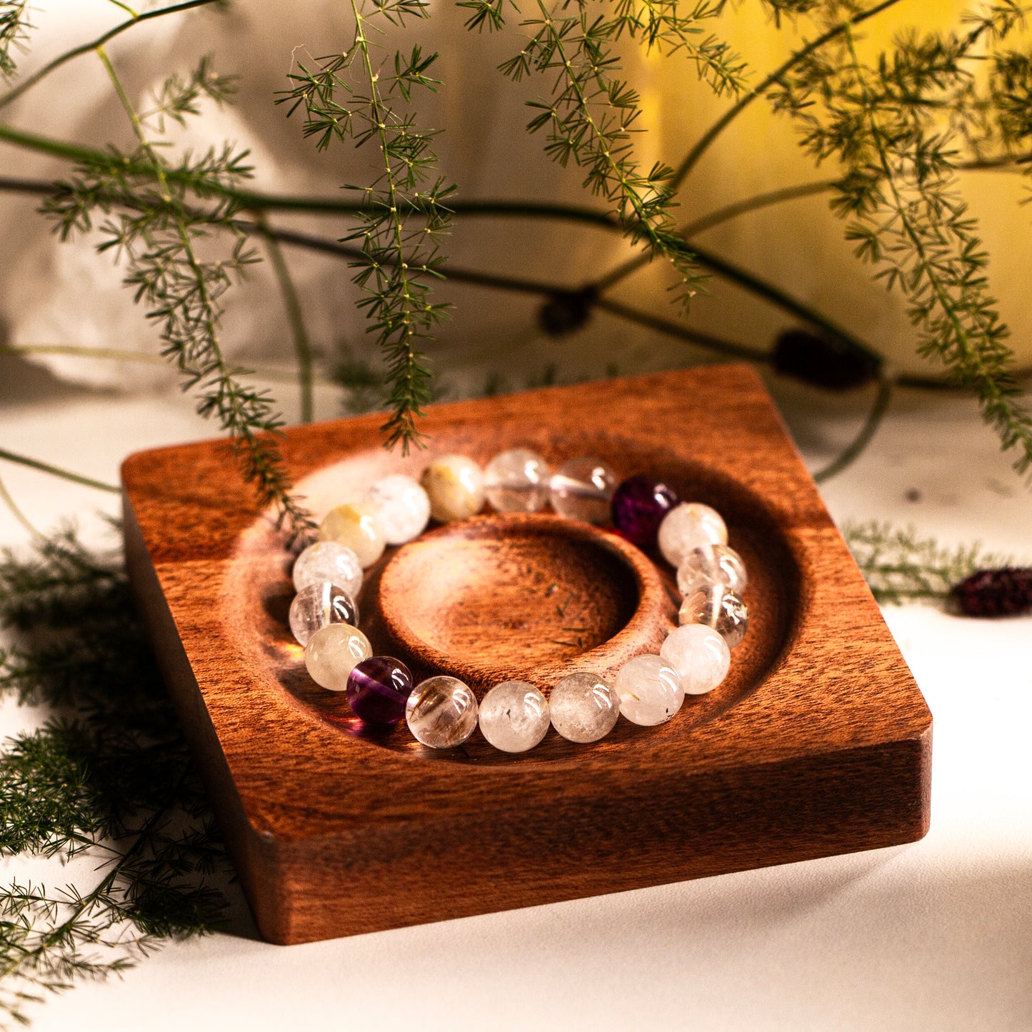 【LUCKYORE-A25004】White Crystal High-Energy Bracelet