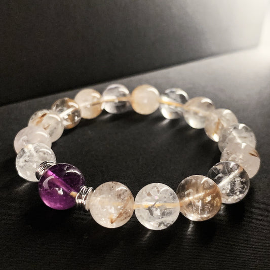 【LUCKYORE-A25015】Natural White Quartz Bracelet