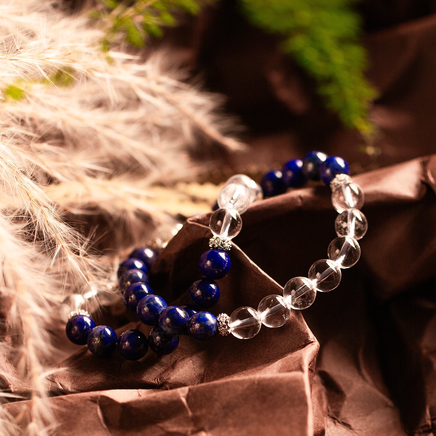 【LUCKYORE-A25017】Lapis Lazuli and White Crystal·Twin Guardian] Couple Energy Bracelet