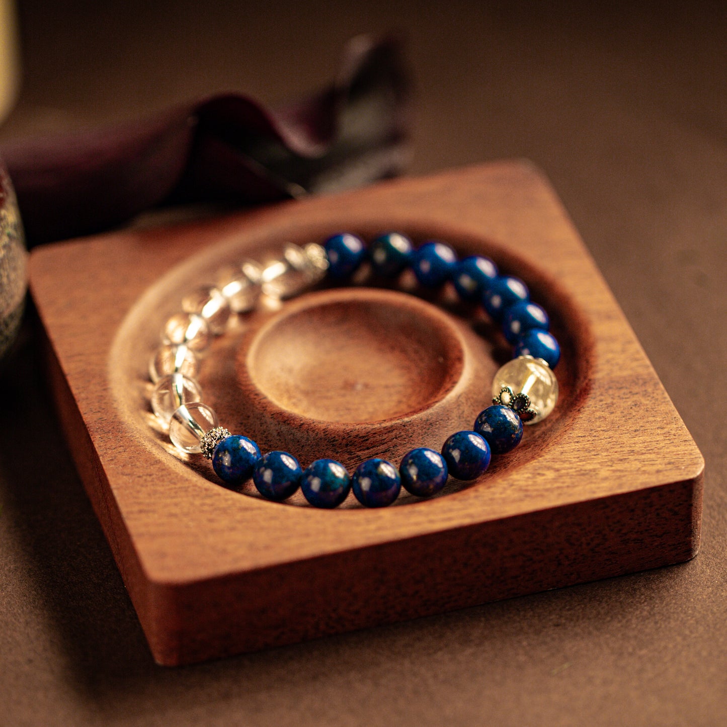 【LUCKYORE-A25017】Lapis Lazuli and White Crystal·Twin Guardian] Couple Energy Bracelet