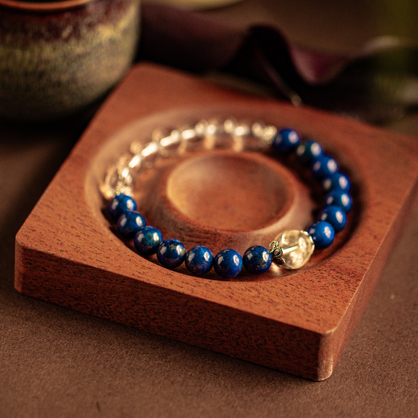 【LUCKYORE-A25017】Lapis Lazuli and White Crystal·Twin Guardian] Couple Energy Bracelet