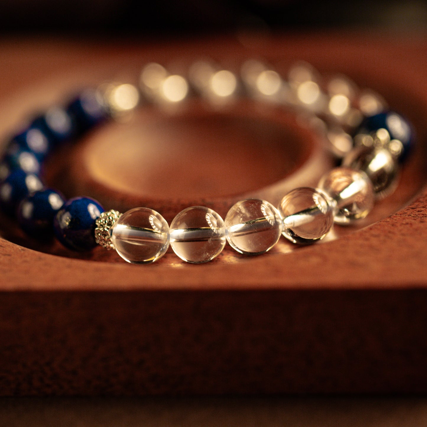 【LUCKYORE-A25017】Lapis Lazuli and White Crystal·Twin Guardian] Couple Energy Bracelet
