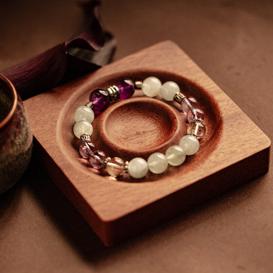 【LUCKYORE-A25023】Aquamarine + Amethyst Energy Bracelet