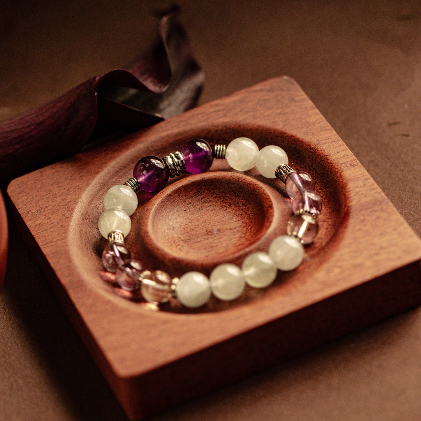 【LUCKYORE-A25023】Aquamarine + Amethyst Energy Bracelet
