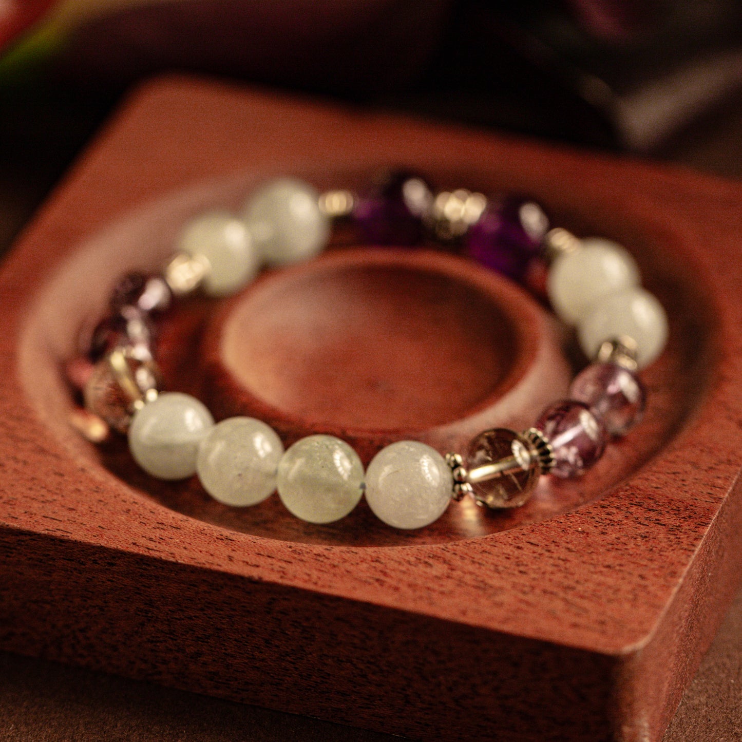 【LUCKYORE-A25023】Aquamarine + Amethyst Energy Bracelet