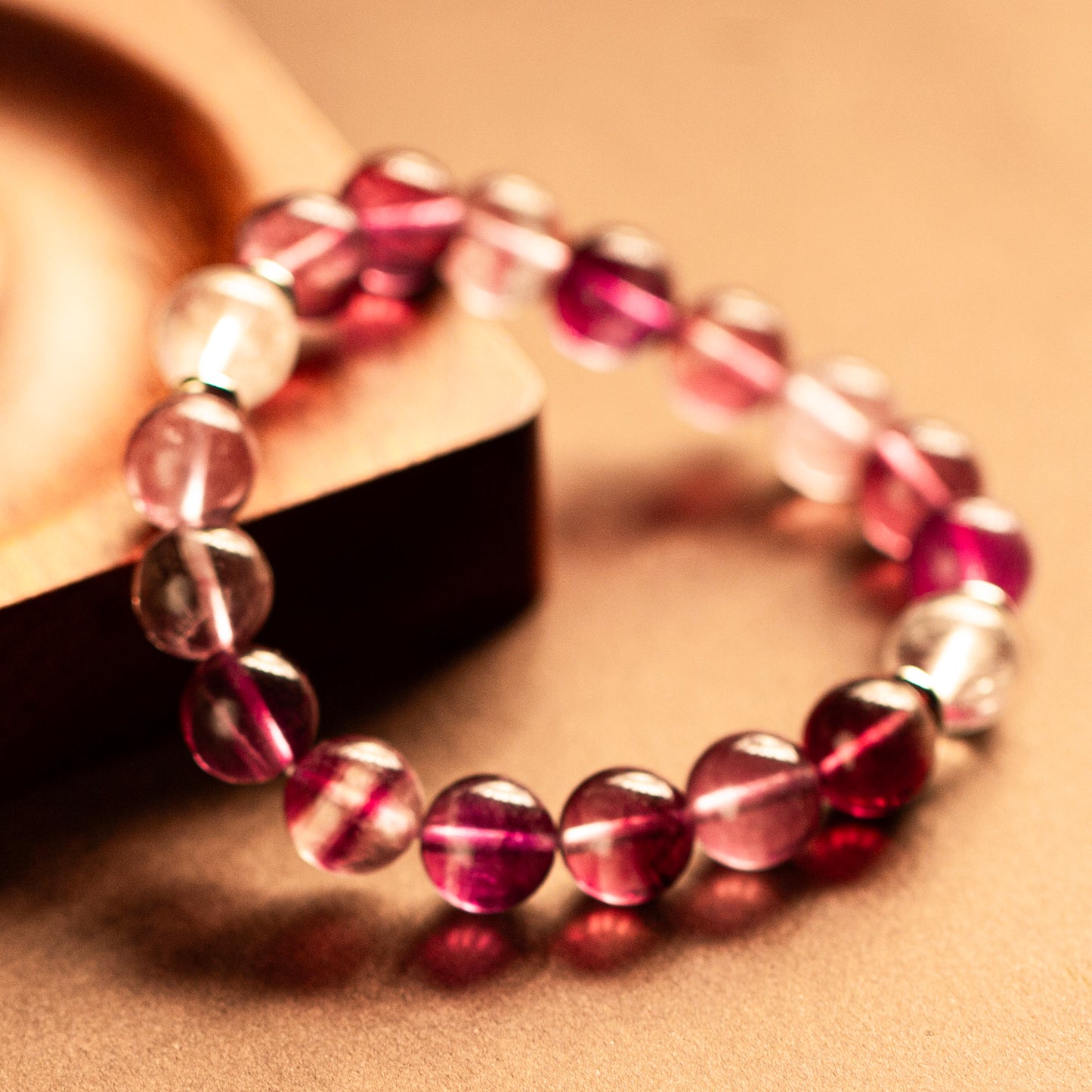 【LUCKYORE-A25008】Natural Purple Hair Crystal Bracelet