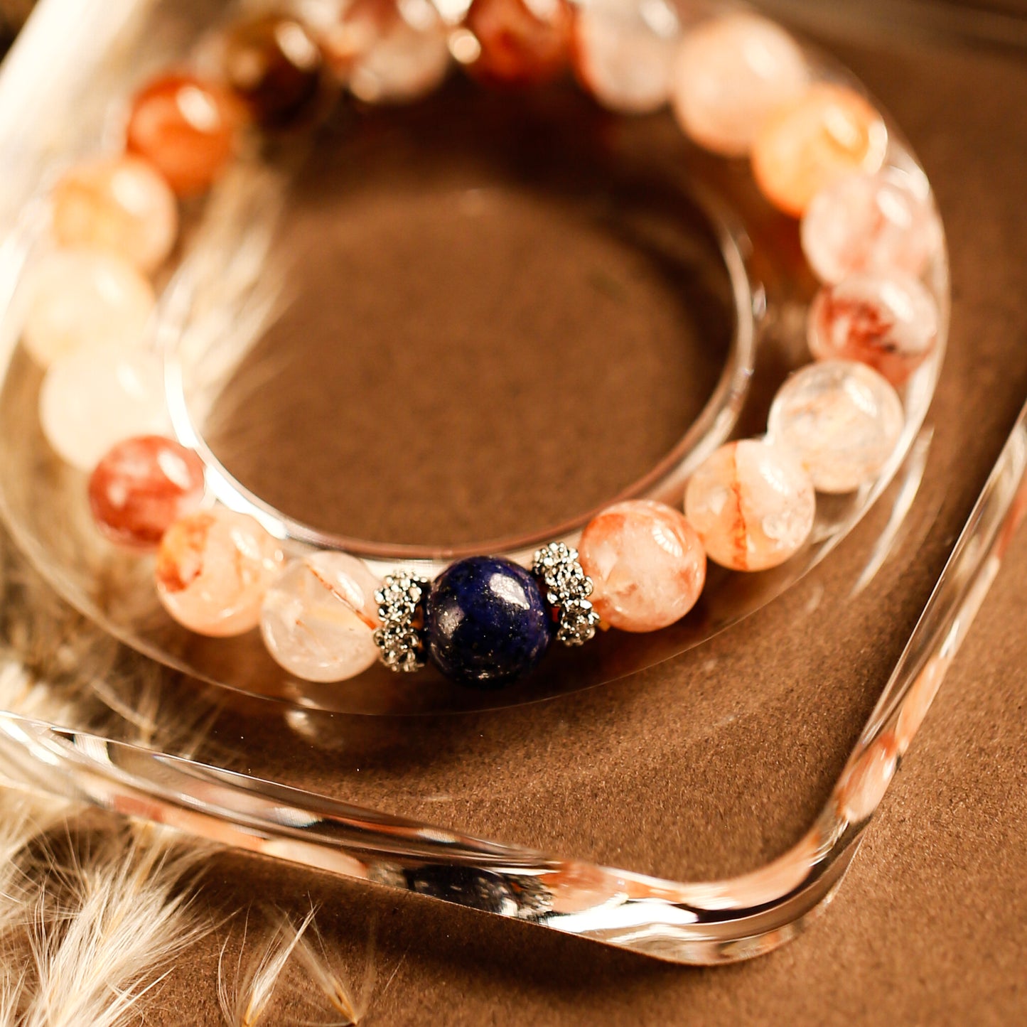 【LUCKYORE-A25006】Red Glue Flower Crystal Bracelet