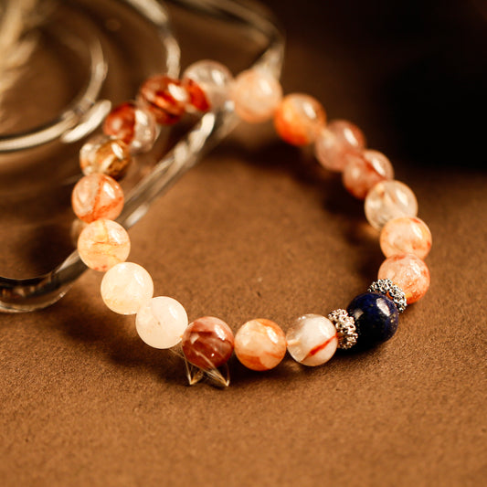 【LUCKYORE-A25006】Red Glue Flower Crystal Bracelet