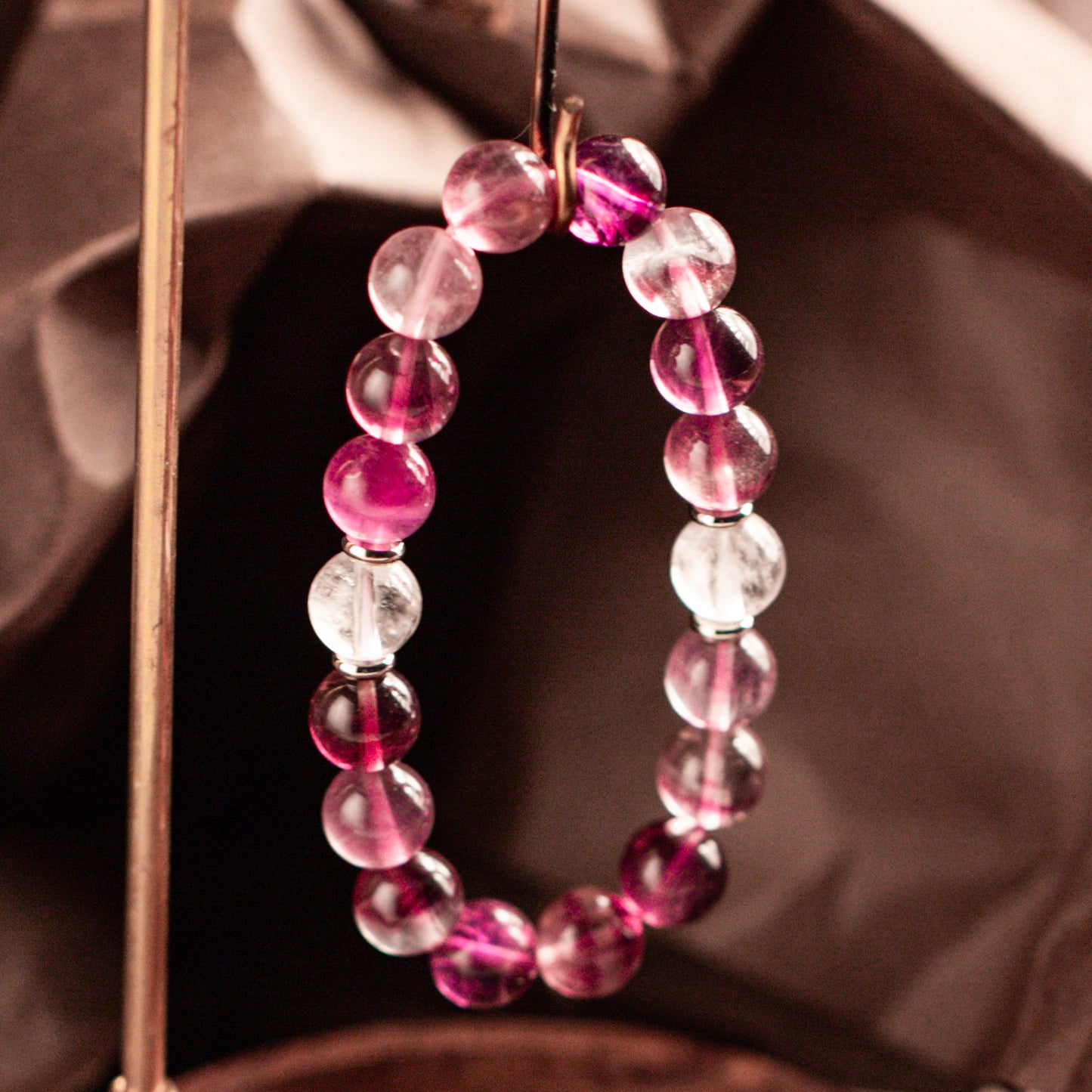 【LUCKYORE-A25008】Natural Purple Hair Crystal Bracelet