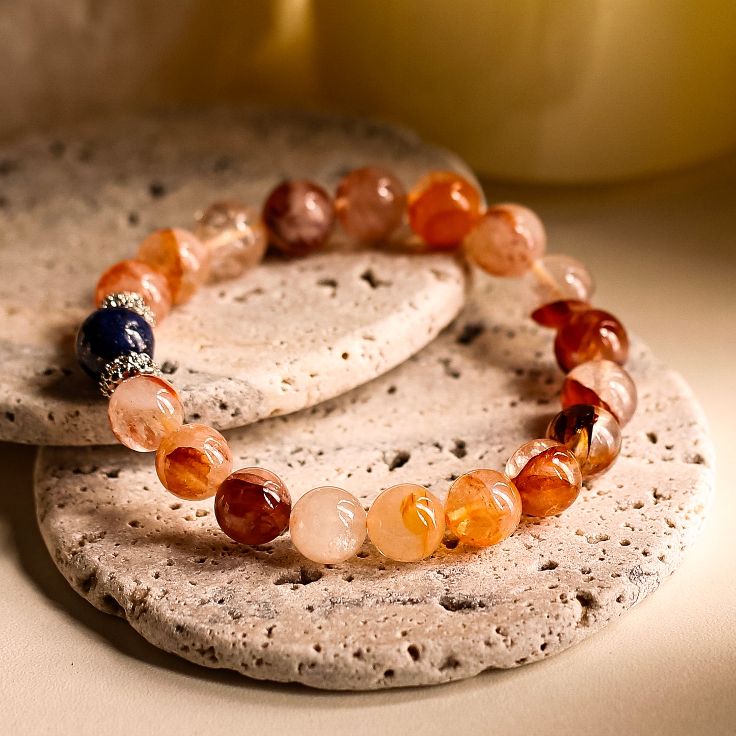 【LUCKYORE-A25006】Red Glue Flower Crystal Bracelet