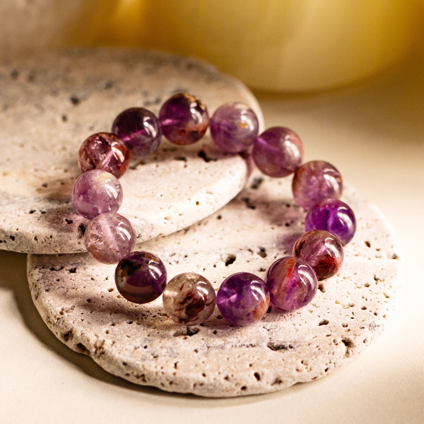 【LUCKYORE-A25001】PURPLE AND YELLOW CRYSTAL high-energy bracelet
