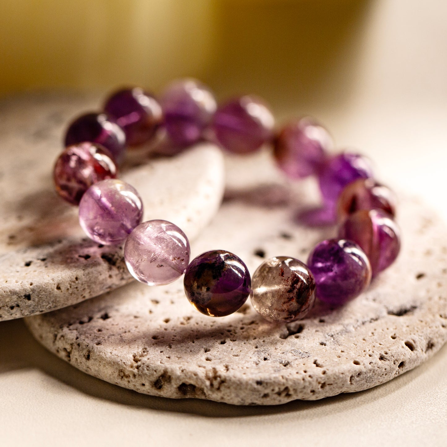 【LUCKYORE-A25001】PURPLE AND YELLOW CRYSTAL high-energy bracelet