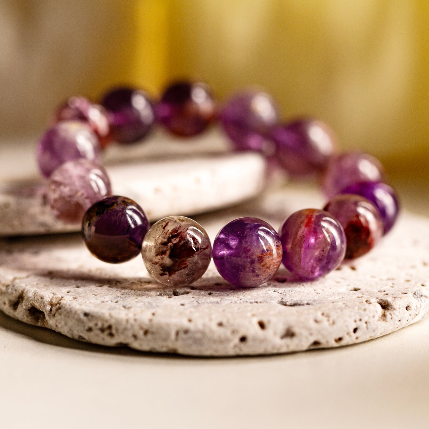 【LUCKYORE-A25001】PURPLE AND YELLOW CRYSTAL high-energy bracelet