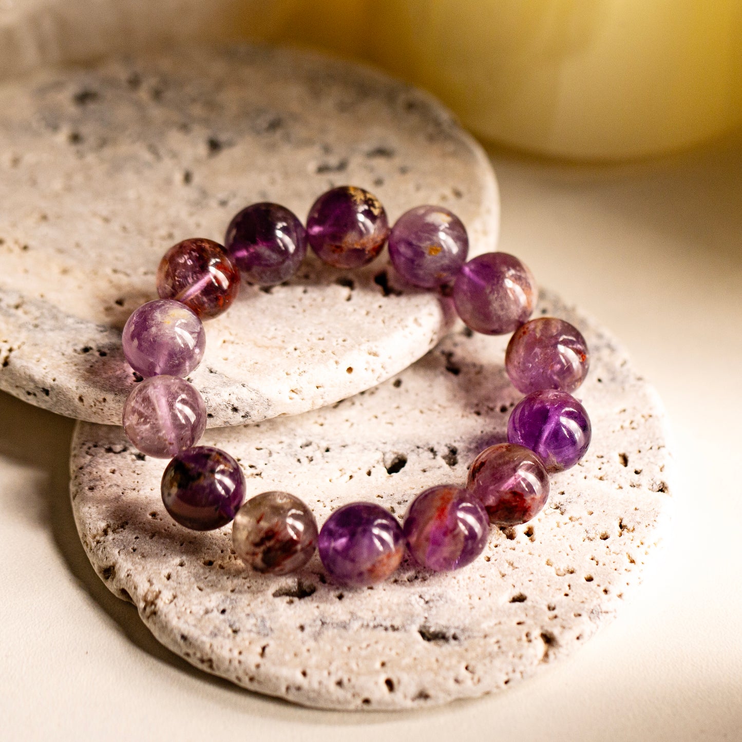 【LUCKYORE-A25001】PURPLE AND YELLOW CRYSTAL high-energy bracelet