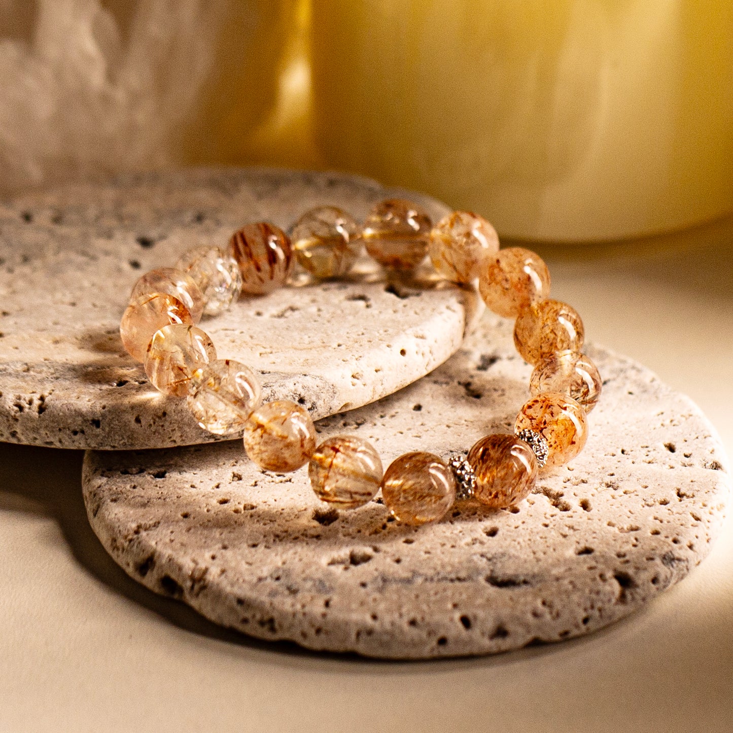 【LUCKYORE-A25003】Golden Hair Crystal High-Energy Bracelet
