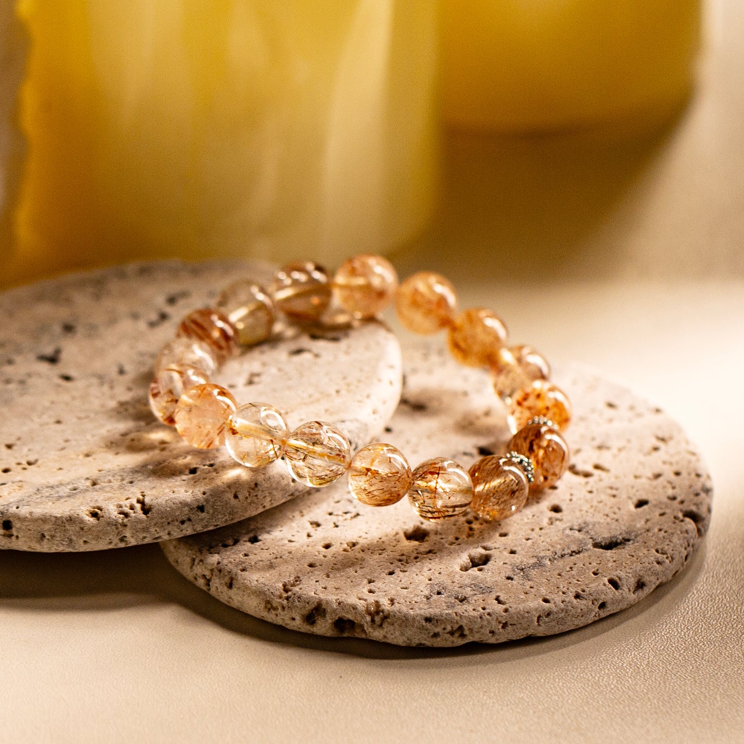 【LUCKYORE-A25003】Golden Hair Crystal High-Energy Bracelet
