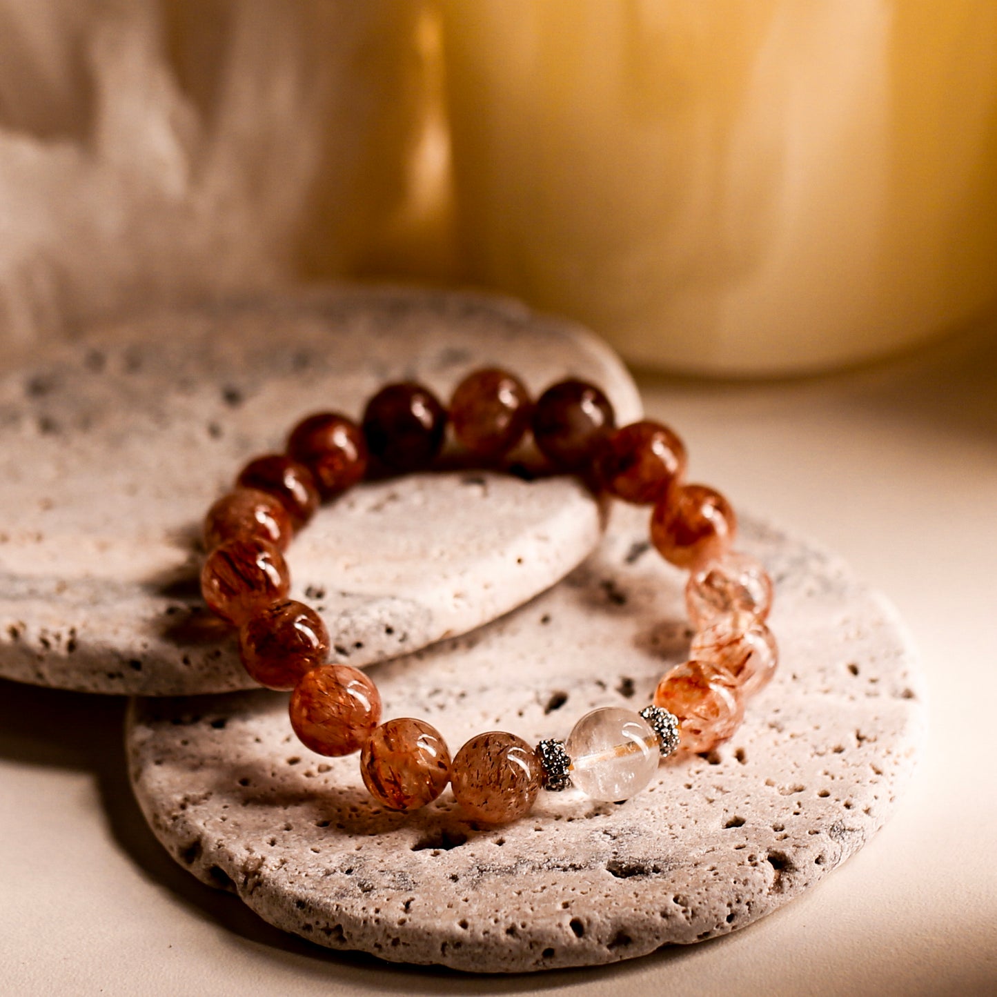 【LUCKYORE-A25005】Golden Hair Crystal High-Energy Bracelet