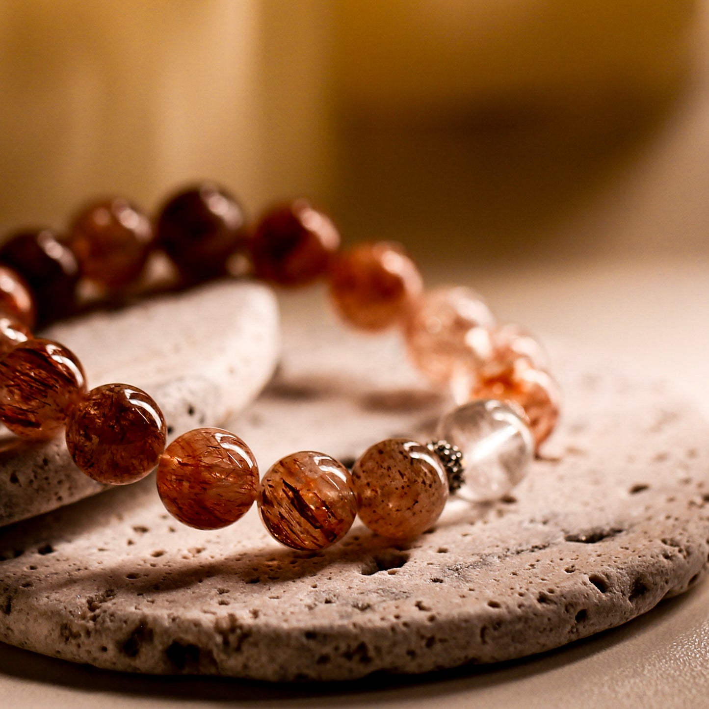 【LUCKYORE-A25005】Golden Hair Crystal High-Energy Bracelet
