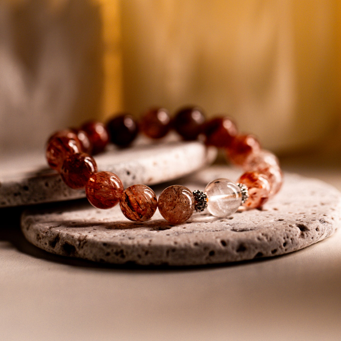 【LUCKYORE-A25005】Golden Hair Crystal High-Energy Bracelet